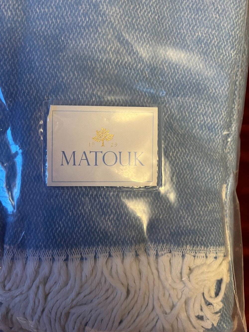Matouk Pezzo Throw--NEW--azul blue
